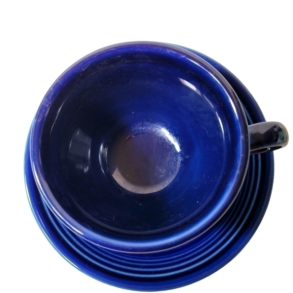 Homer Laughlin Cobalt Blue Fiestaware Cup and Saucer Set - Picture 5 of 8